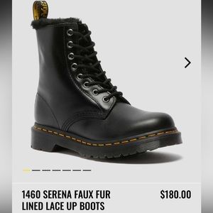 Like New Dr. Martens 1460 SERENA FAUX FUR LINED LACE UP BOOTS